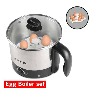 LXINDIA Kettle Ibell Mpk Premium Multi Purpose Kettle and Cooker With 2 Pots 1.2 Litre (Silver)