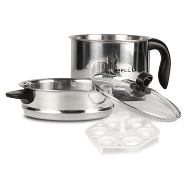 LXINDIA Kettle Ibell Mpk Premium Multi Purpose Kettle and Cooker With 2 Pots 1.2 Litre (Silver)