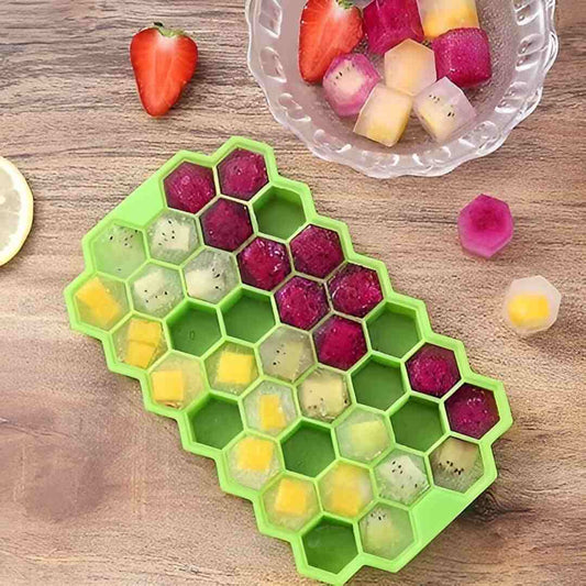 LX INDIA Ice Cube Tray ice Tray for Freezer, Honeycomb 37 Cavity Ice Cube Tray, Small Silicone Moulds ice Cube Trays for Freezer