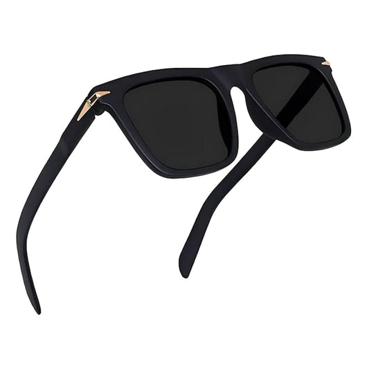LX INDIA Sunglass IFLASH Retro Square Light Weight Uv Protection Classic Non-Polarized Sunglasses For Men And Women Mat Black (Free Size)