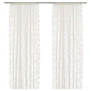 LXINDIA Curtains IKEA Alvine Spets Polyester Floral Sheer Pair Of Curtains (White 57X98) 2 Panels