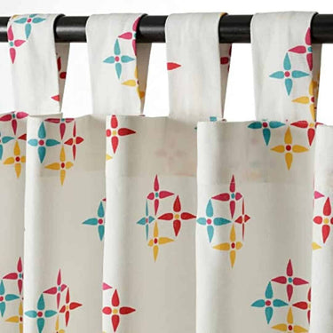 LXINDIA Curtains Ikea Voguish Cotton Curtains 1 Pair White Printed (150x250 cm (59x98))