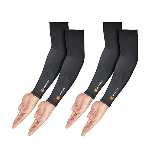 LX INDIA Arm Sleeves Black IMPETUS Arm sleeves for boys 2 Pairs