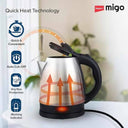 LXINDIA Kettle Impex Migo Stainless Steel Electric Kettle 1.5 Litre 1500 Watts