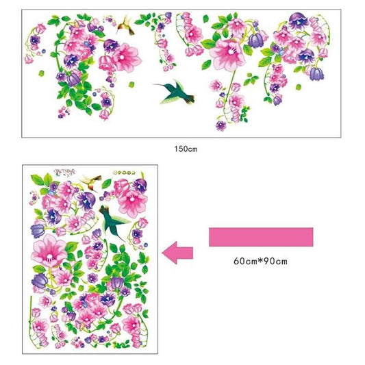LX INDIA Wall Stickers Indian Royals 'Happy Trumpet Flower Petunia bIndian Royalsd ' Wall Stickers (90 cm X 60 cm)