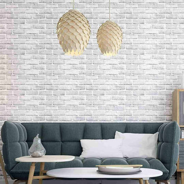 LXINDIA Wallpaper Indian Royals Wall Papers for Home Brick Wallpaper (White)