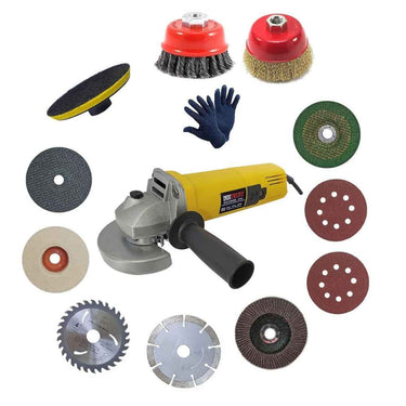 LXINDIA Angle grinders Inditrust 950W Powerful Grinder With 1Pair Gloves and 11pc wheel