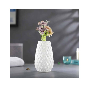 LXINDIA vases INDULGE HOMES  White Ceramic Vase for Home Decor