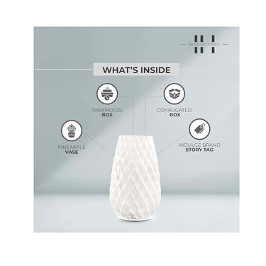 LXINDIA vases INDULGE HOMES  White Ceramic Vase for Home Decor