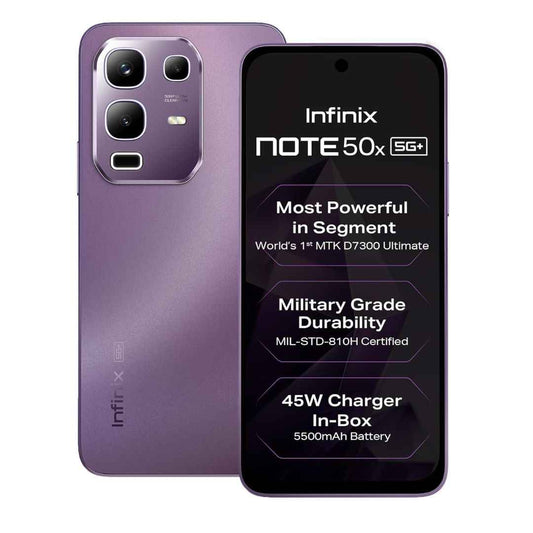 LX INDIA Mobile Phones Infinix Note 50x 5G+ (Enchanted Purple, 8GB RAM, 128GB Storage)