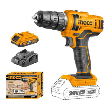 LXINDIA Corded and Cordless Drills INGCO 20V Cordless Drill 10mm 45NM