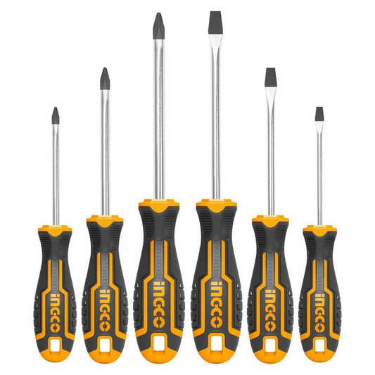 LXINDIA screw drivers INGCO 6 pcs Screw Driver Tool Set Kit, CR-V Screwdriver Set