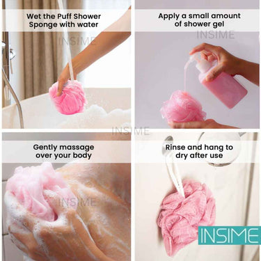 LXINDIA Loofah INSIME Body loofah for bathing for Women Men Kids (PACK OF 4)