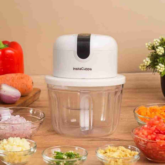 LX INDIA Chopper White InstaCuppa 350 ml Rechargeable Mini Electric Chopper