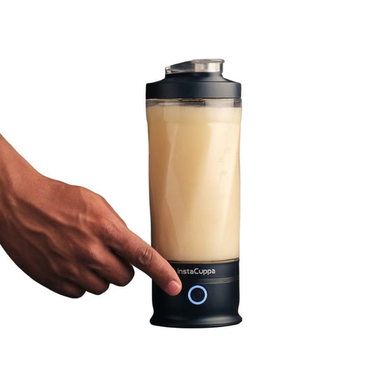 LX INDIA Juice Blender InstaCuppa Rechargeable Electric Protein Shaker 600ml Black