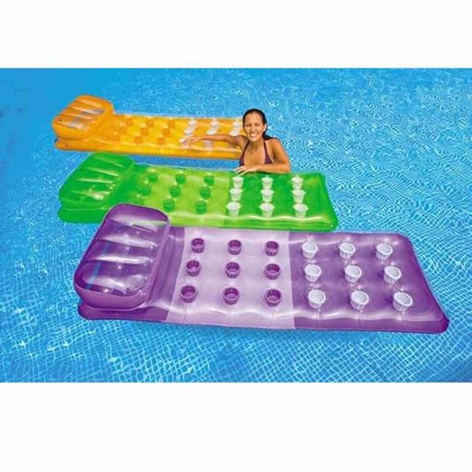 LX INDIA Pool Floats Intex 18 Pocket Fashion Lounge Pool Float (Green)