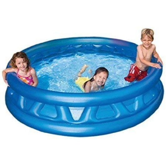 LX INDIA Swimming Pool Intex Ajmeri Soft PVC Pool for Kids 6 Feet (Blue)