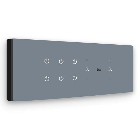 LX INDIA Wifi switch board IOTICS Smart Wifi Switch Board: 6 Switches & 2 Fan Switches. Touch Control, Remote, App Control. Voice Control with Alexa & Assistant. Smart Touch Switch Board For Home Automation (Grey)