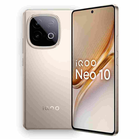 LX INDIA Mobile Phones iQOO Neo 10 (Titanium Chrome, 8GB RAM, 256GB Storage