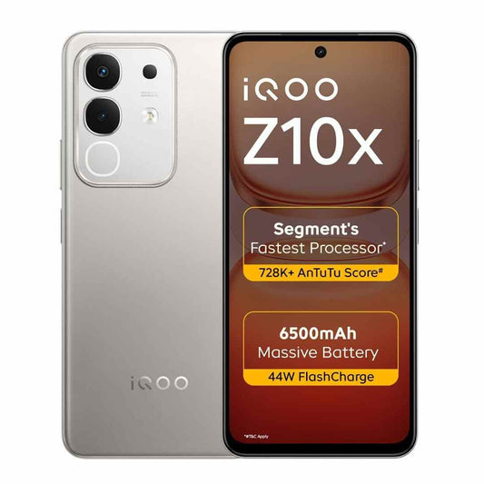 LX INDIA Mobile Phones iQOO Z10x 5G Titanium, 8GB RAM, 256GB Storage