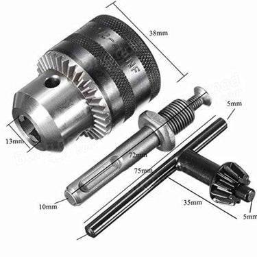 LXINDIA spares ISC Heavy Duty 13mm Drill Chuck with SDS Adaptor Key Set