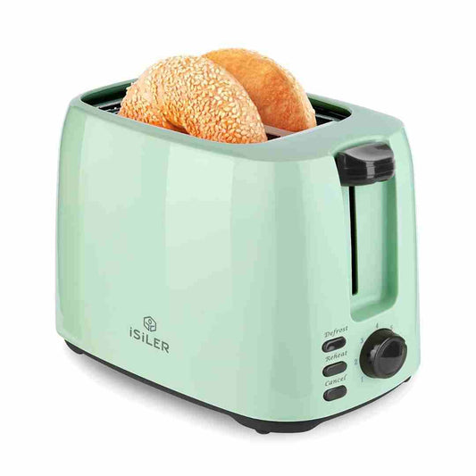 LX INDIA Electric Toaster Green ISILER 2 Slice Toaster, 3.3 cm Wide Slot Toaster