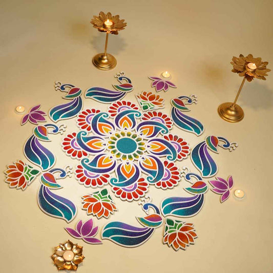 LX INDIA Rangoli Island Rangoli Mukund Utsav (16 inches) | Crochet Series