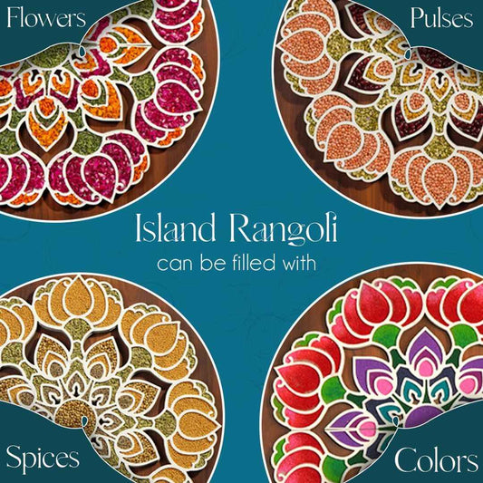 LX INDIA Rangoli Island Rangoli Nity Design 22'' Crochet Series, Rangoli Mat