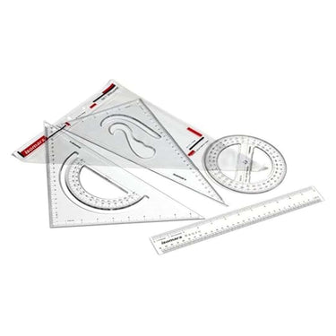 LXINDIA Instrument Box Isomars Scholar Set Squares Protractor12 Inch Scale