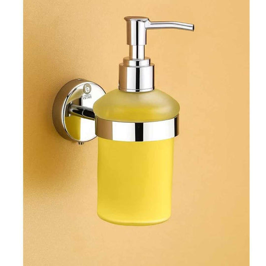 LXINDIA Shampoo Dispenser iSTAR Stainless Steel Stand Glass Bottle Shampoo Dispenser 300 ml  (Steel Clear)