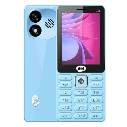 LX INDIA Keypad Phone Blue itel Super Guru 4G Max | Dual 4G | Max 3" Display | Smart AI Voice Assistant | 2000 mAh Battery | Type-C Charger