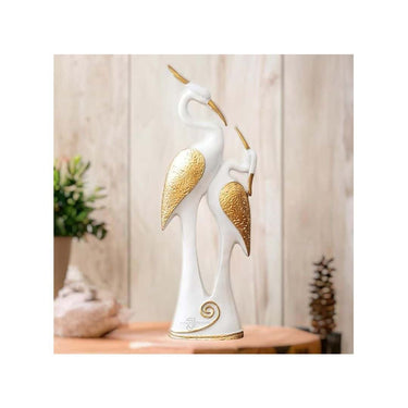 LXINDIA Show Piece J JIYANSH CREATION White Swan Pair Kissing Swan Showpiece