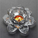 LX INDIA Candle Holders JARXCOS Glass Lotus Flower Candle Holders