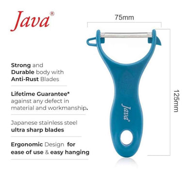 LXINDIA peeler Java Stainless Steel Sharp and Smooth Peelers for Kitchen (Blue Pack of 2)