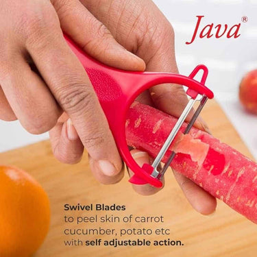 LXINDIA peeler Java Swift Peeler Japanese Stainless Steel (Red) (Pack of 1)