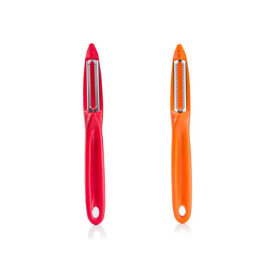 LXINDIA peeler JAVA Universal Peeler Stainless Steel Blade Pack of 2 Pieces (Orange and Red Color)