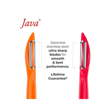 LXINDIA peeler JAVA Universal Peeler Stainless Steel Blade Pack of 2 Pieces (Orange and Red Color)