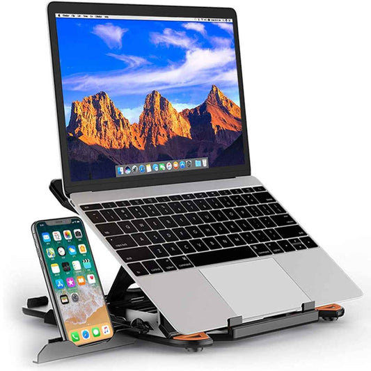 LX INDIA Dock Station JD FRESH Adjustable Laptop Stand with Mobile Holder (Black)