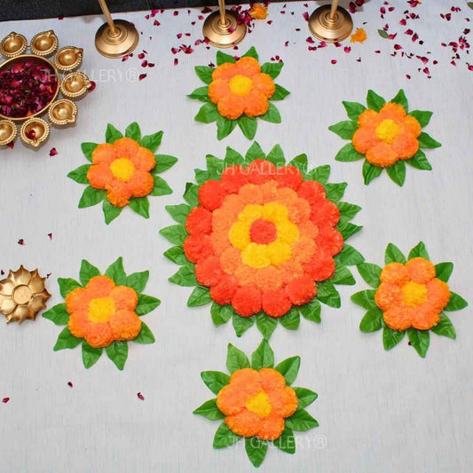 LX INDIA Rangoli JH Gallery Handmade Artificial Flowers Rangoli Set - Home Decor & Festive Decor, Diwali Decoration for Home