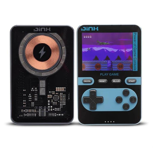 LX INDIA Power Bank Blue JINX Alpha Pro Wireless Magnetic 8000mAh 15W Powerbank with Retro Video Game