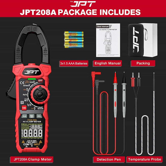 LX INDIA multimeter JPT Pro Series JPT208A 1000A Inrush Clamp Meter – Digital Multimeter with 6000 Counts