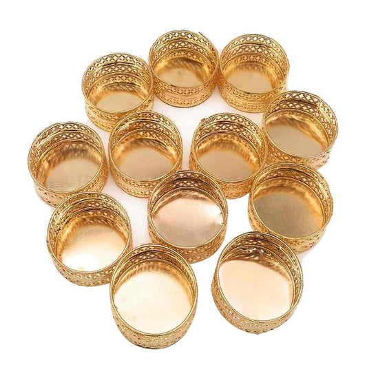LX INDIA Candle Holders Kaameri Bazaar 24 Pcs Metal Tealight Candle Holder Round Stands and 24 Pc Tealight Candle