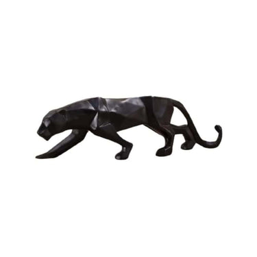 LXINDIA Show Piece Kalakrati Geometric Panther Show Piece for Home Decor (Black Resin)