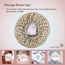 LXINDIA Shower Caps KANYOGA Reusable Shower Cap For Women (Beige & Blue)