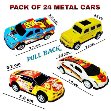 LXINDIA Toys KC FAST Pack of 24 Mini Pull Back Metal Car Toy for Kids