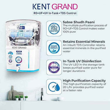 LXINDIA water purifier KENT Grand RO Water Purifier  4 Years Free Service White