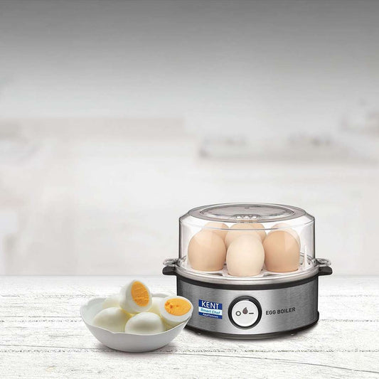 LX INDIA Electric Egg Boiler and Steamer KENT Instant Egg Boiler | 360-Watt | Boil 7 Eggs at a Time | 3 Boiling Modes | Stainless Steel Body, Poaching Tray & Heating Plate | Automatic Power Off