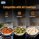 LXINDIA cookware KENT Triply Kadai 26 Cm With Ss Lid (Stainless Steel Aluminium)