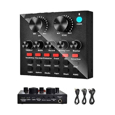 LXINDIA Sound Card kh V8 Sound Card Sound Effects Board for Podcast Equipment Bundle