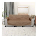 LXINDIA sofa cover KINGLY Velvet Indian Jute Universal Elastic Sofa Cover (4 Seater) (Mouse Brown)